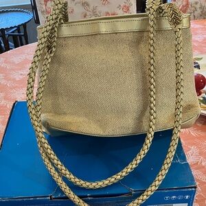 Chic Gold Braided Shoulder Bag